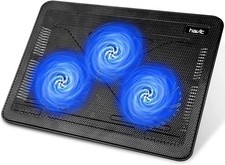 HV F2056 Laptop Cooler 15.6-17 Inch Slim Portable USB Fan Black Blue