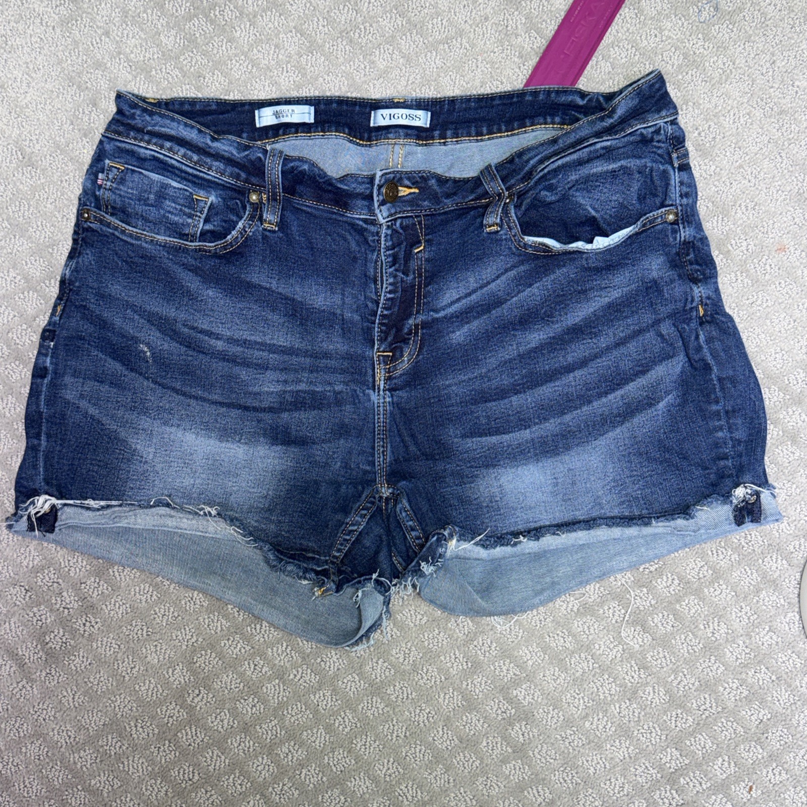 VIGOSS Shorts Womens 14 Blue Jagger Distressed Jean Denim Cut Offs