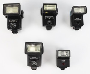 Lot of Vivitar On-Camera Flashes [Non-TTL] (For Parts and Repair)