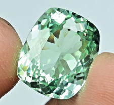 Flawless Natural Green Montana Sapphire 13.75 Ct Cushion Cut Certified Gemstone