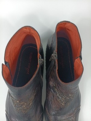 Robert Wayne Brown Leather Zipper Ankle Boots Men display picture 3
