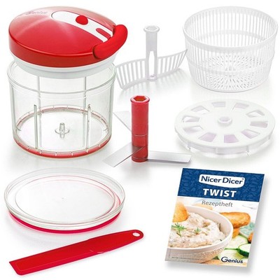 GENIUS  Nicer Dicer Twist'' 9 tlg. ROT Universalzerkleinerer, B-SET