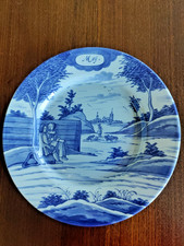 ancienne assiette décorative  faience bleue de DELFT " mai " estampillée