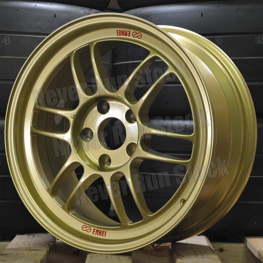 AUTHENTIC ENKEI RPF1 18x9.5 5x114.3 +38 OFFSET GOLD 12 SPOKES