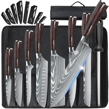 Kitchen Knife Set Japanese Damascus Pattern Chef Knives Stainless Steel Cleaver