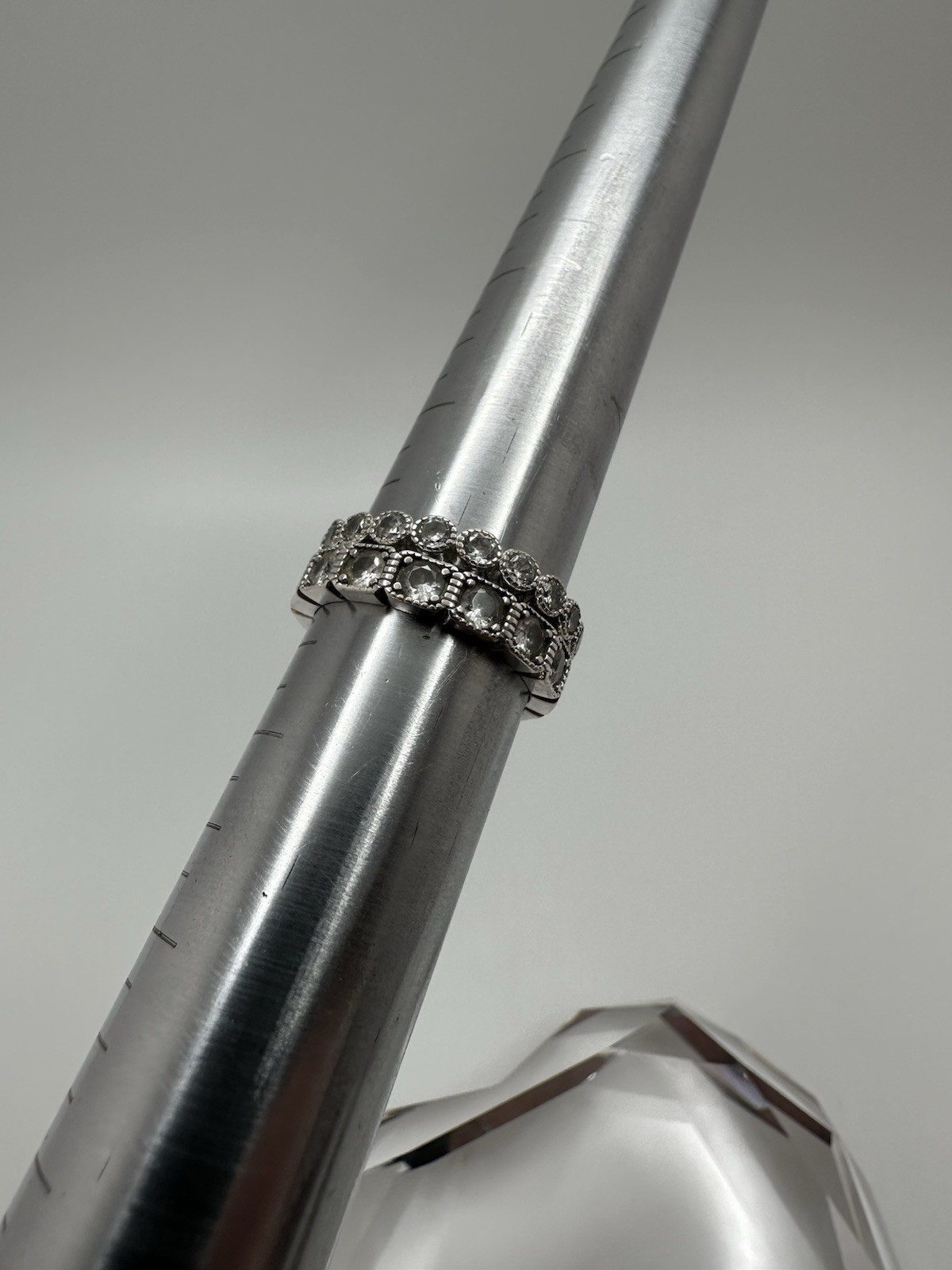 Sterling Silver Eternity CZ 2 Ring Stack Set Size… - image 4