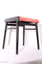 Kultiger 70er Jahre Hocker / Polsterhocker Sitzhocker Alt Rosa Küchenhocker Holz