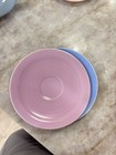 Lu-Ray Pastels Ceramic Dinnerware Lot: Plates, 2 Cups & Gravy Boat USA 1930s — photo 5
