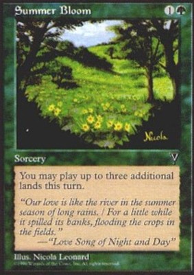 1 x Summer Bloom - Visions - Moderate Play - MTG