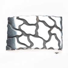 Vintage Taxco Mexican modernist sterling silver skin/hide style belt buckle