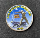 Colorized Kennedy Half Dollar Iwo Jima P-51 Mustang Takes Off Free Shipping
