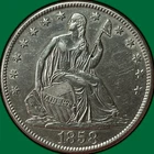 1858-O Seated Liberty Half Dollar Almost Uncirculated AU+, Old Cleaning #36667