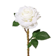 Kunstblume, Seidenblume, ROSE. Ca 60cm. Künstliche Rosen 1 Stück. Weiß WEISS