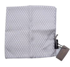 NWT 180 TOM FORD Periwinkle w White Ovals Silk Pocket Square Italy"