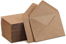 Kraft Mini Envelopes Brown Kraft Envelopes for Gift Cards and Business Cards 4"