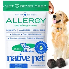 Dog Allergy Chews - Dog Allergy Relief with Probiotics and Colostrum for Itch...