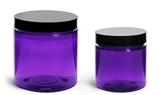 Purple Plastic Cosmetic Jars with Smooth Lids Empty Containers