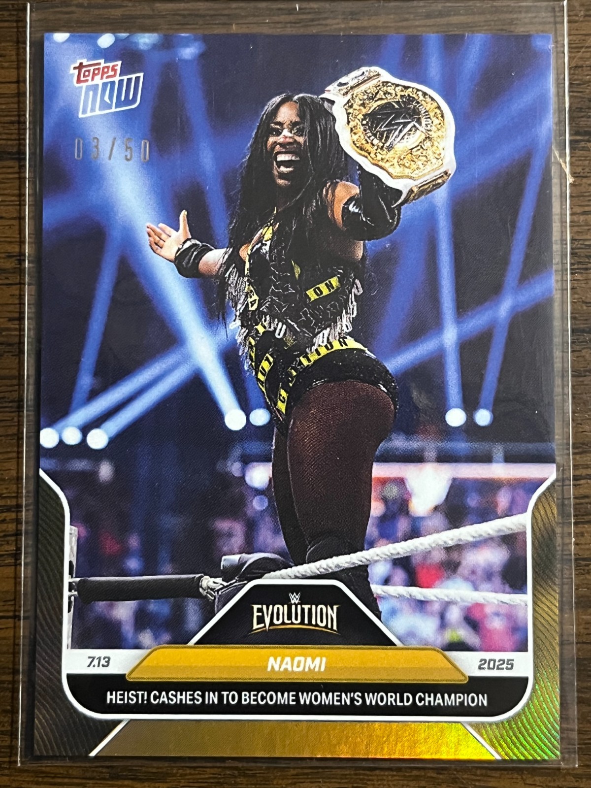 2025 Topps Now WWE #81 Naomi Evolution GOLD 03/50