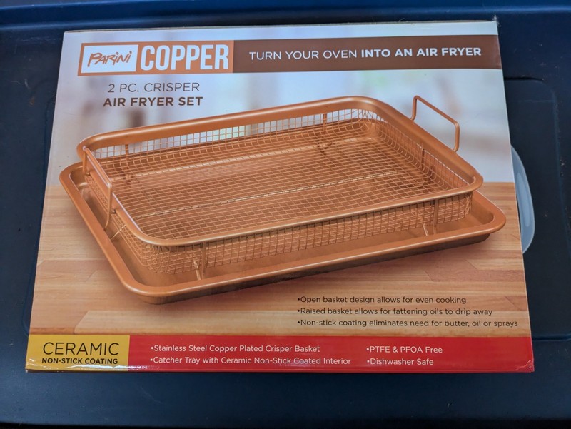 PARINI 2 PC CRISPER/ AIR FRYER Set/ COPPER - NEW