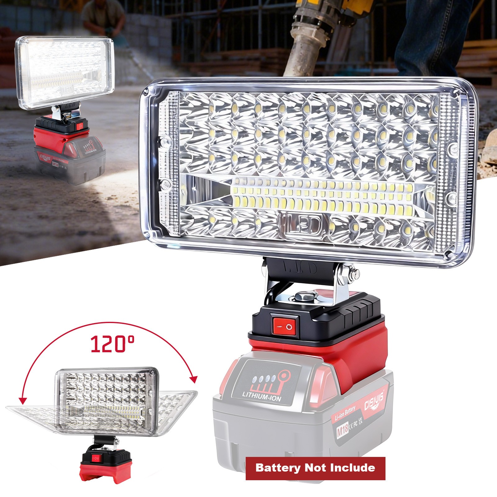 Wireless LED Work Light for Milwaukee M18 18V Battery - Clearance Sale