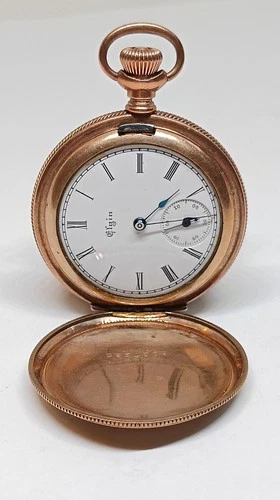 1897 ELGIN Gold Filled Hunter Case Pocket Watch Grade 173, Size 0s Repair