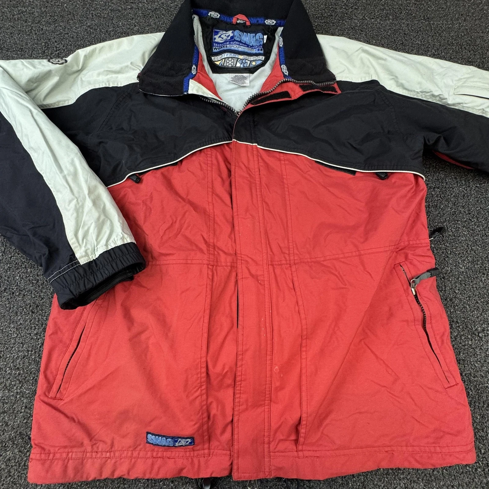 SWAG Jacket Mens XL Red Parka Insulated Lined Full Zip Water Resistant