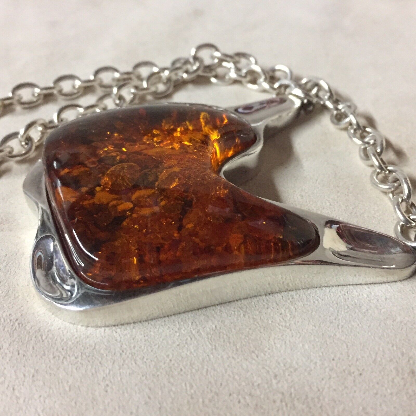 Sterling Silver Baltic Amber Mid Century Modern T… - image 7