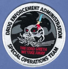 DEA DRUG ENFORCEMENT ADMINISTRATION SPECIAL OPERATIONS TEAM PATCH