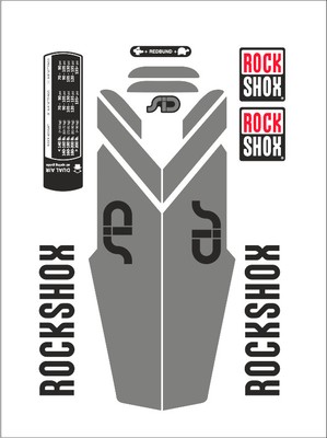ROCK SHOX SID 26''  FORK DECAL SET BLACK & SILVER VARIATION