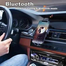 Single Din Car Stereo CDDVD Player Bluetooth FM/AM/RDS Radio USB SD AUX Receiver