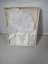 Baby Christening First Bonnet Keepsake VTG White Cotton Handkerchief  NIBOX