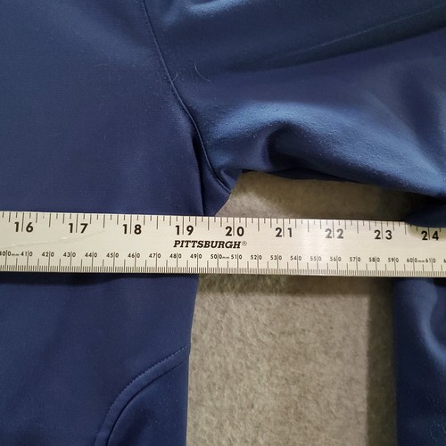 Adidas Boys Jacket Medium Blue Logo Pockets Full Zip Long Sleeve Mock Neck - Picture 3 of 7