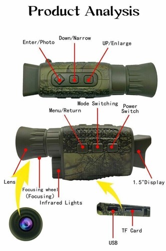 NV1000C-4K Night Vision Device Infrared 5X Digital Zoom Optical Monocular Device - Picture 3 of 8