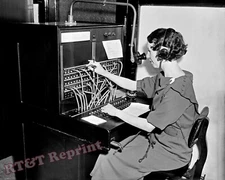 1935 Telephone Switchboard Operator 8x10 Photo