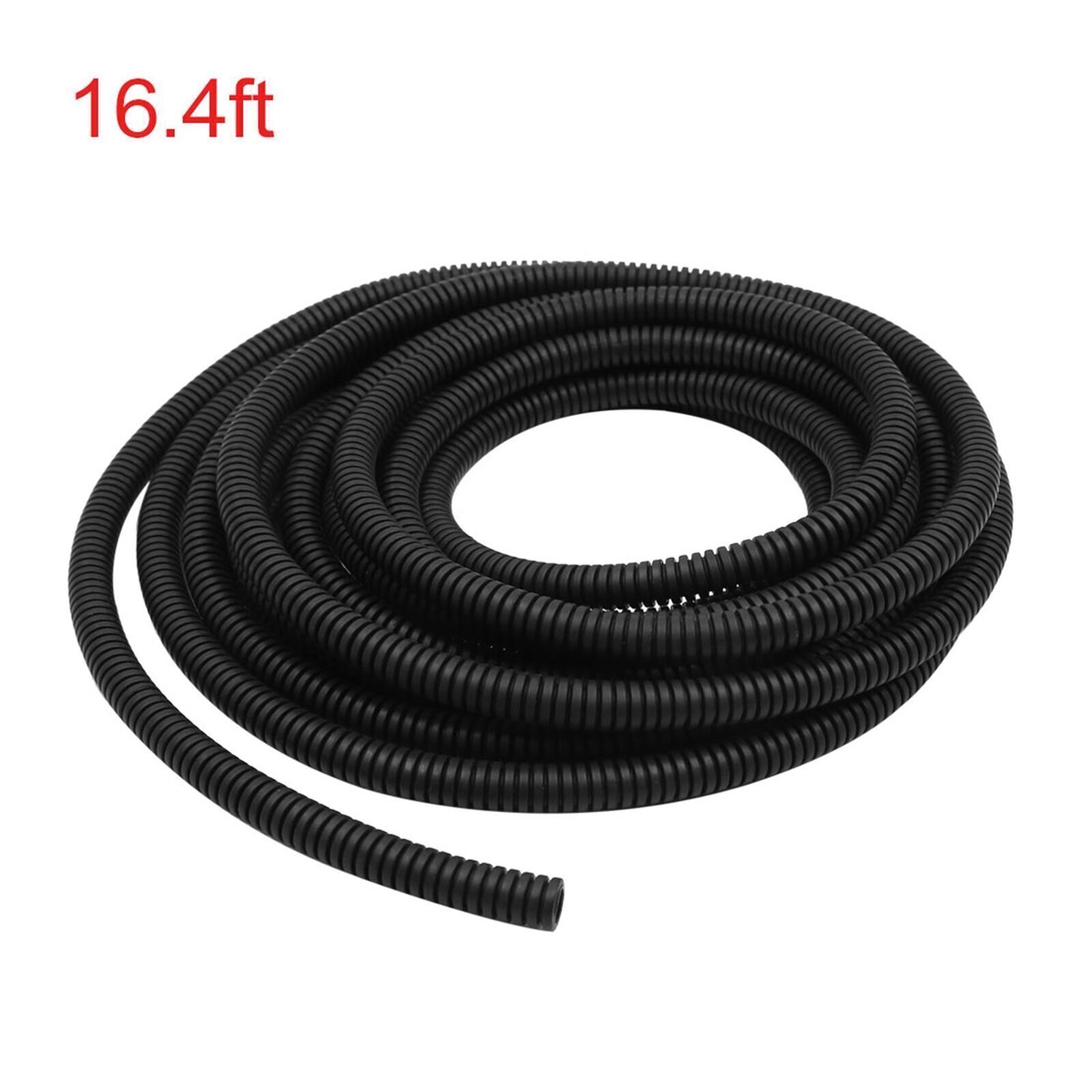 16.4ft 7mm Black Flexible Auto Wire Conduit for Car Cable Protection