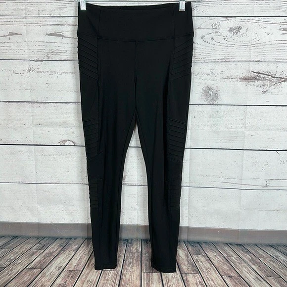 athleta delancey moto tight ankle zip stretch casual pants