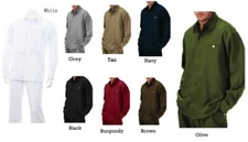 Men's 2pc Walking Suit Long Sleeve Casual Shirt & Pants Set Solid 8 Colors 2612