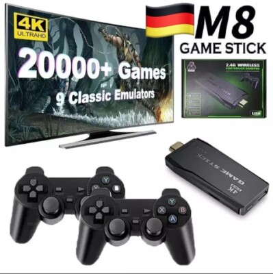 Retro 35000+ Videospielkonsole 4K HD TV Spiel Stick 64GB w/2 Wireless Controller