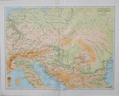 Classical Landkarte Danubian Provinzen Römische Reich Italia Noricum Pannonia - Bild 1 von 6