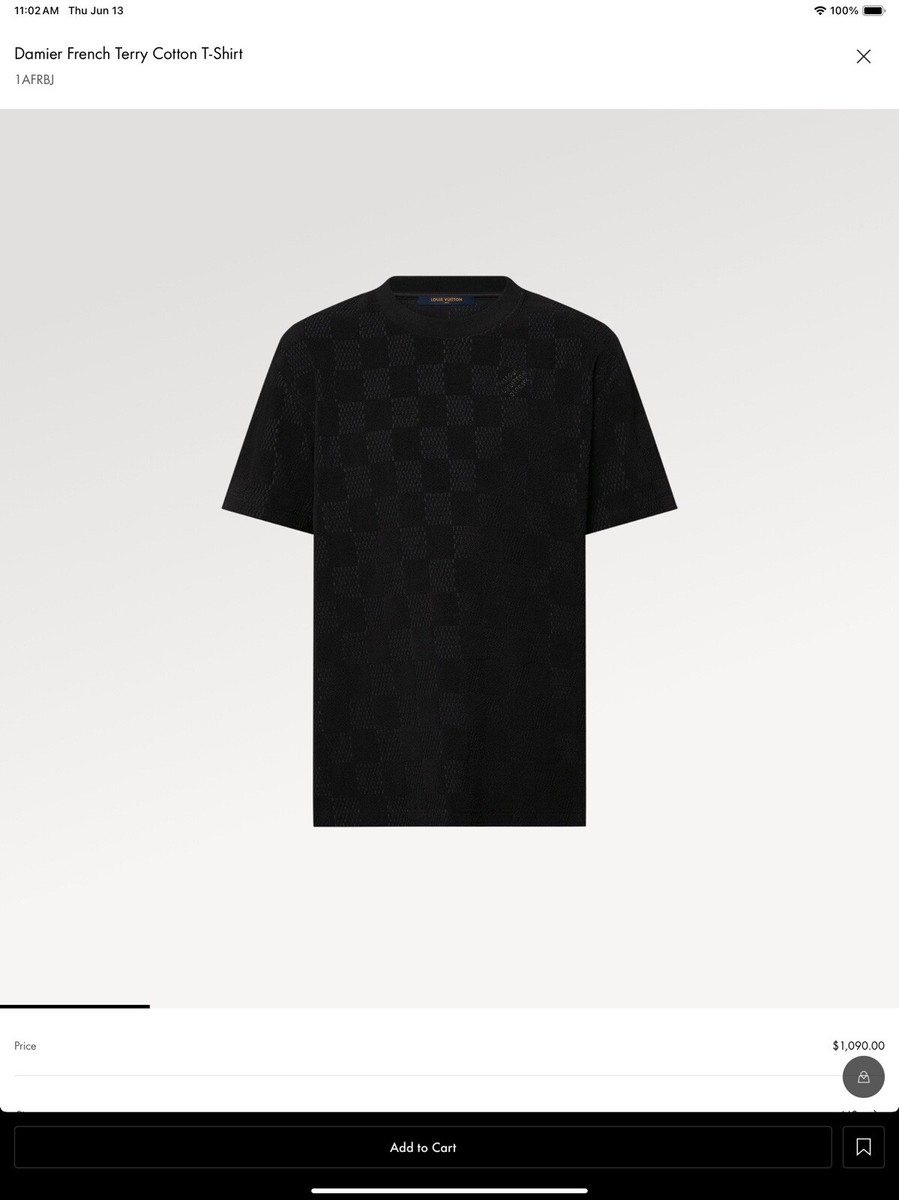 Louis Vuitton Damier French Terry Cotton T-Shirt Sold Out