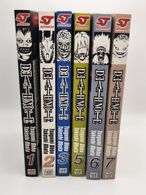 Lot of 6, Deathnote Manga by Tsugumi Ohba & Takeshi Obata 1-3, 5-7 Shohen Jump