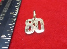 Charm En Or 14KT Avec Découpe De Diamant EP Numéro "80"