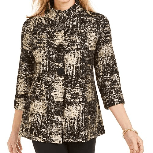 NWOT JM Collection Gold Metallic Print Jacket - Picture 13 of 15
