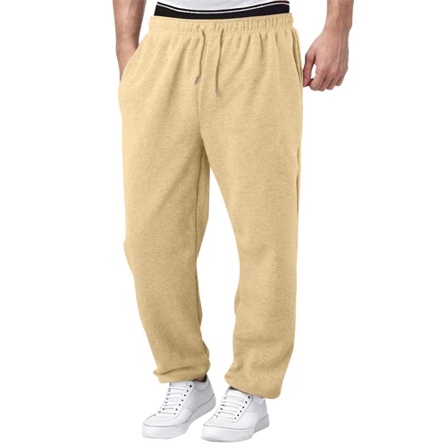 Herren Fleece gefütterte Jogginghose weites gerades Bein Hose unten Sweatpants Jogger - Bild 18 von 54