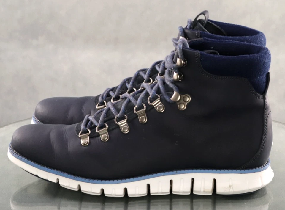 Botas de senderismo Cole Haan Zero Grand $160 para hombre talla 9 cuero azul C31399 Foto 2 de 4