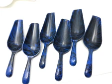 Kitchen Multi Purpose Hard Plastic Blue Scoop Set of 6 Ice Candy