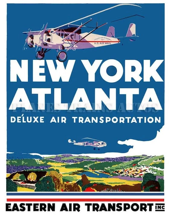 Taza de café con póster de 2 Eastern Air Lines Transport New York Atlanta de Smithsonian Foto 2 de 4