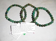 Natural African Turquoise 6mm Round Bead Bracelets by Healing Light Stones