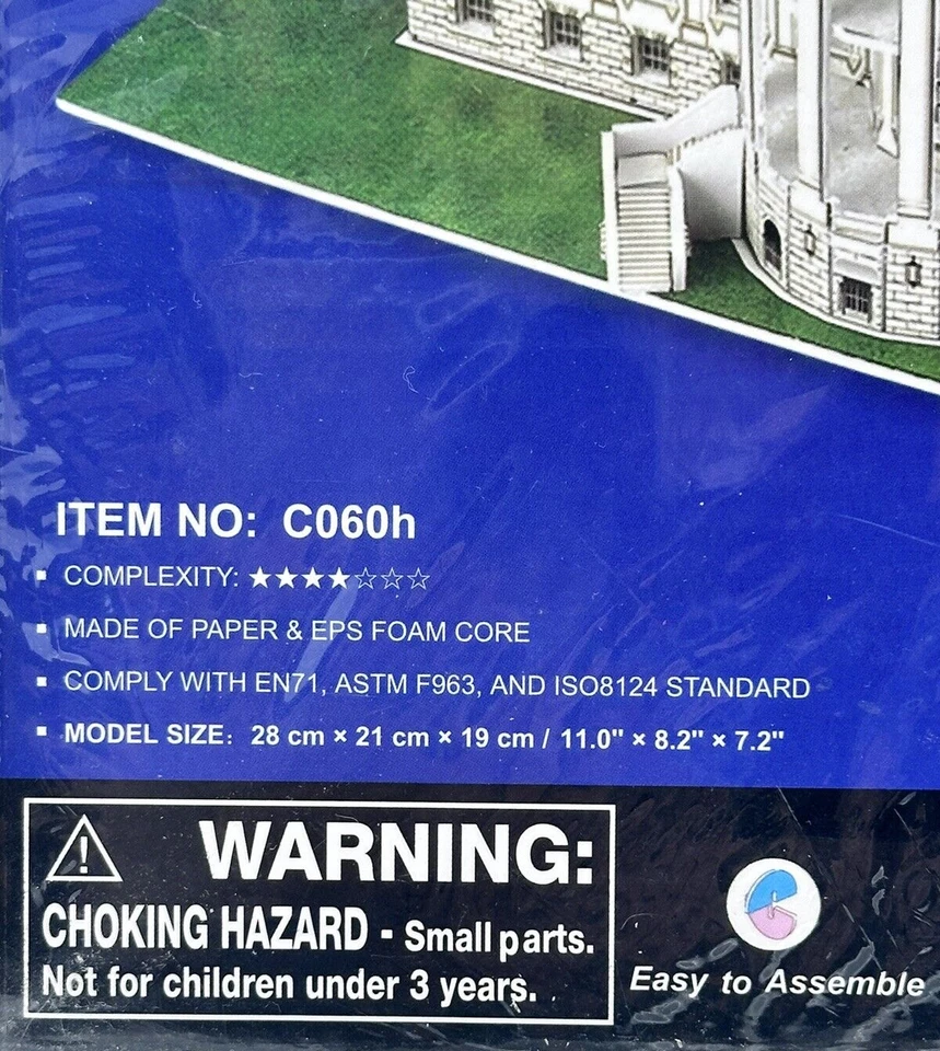 Cubic Fun The White House 65pcs 3D Puzzle DIY Architecture Model Building Kit - Image 3 of 4