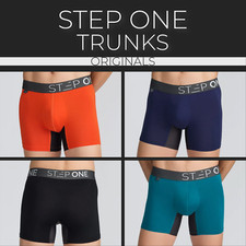 STEP ONE New Mens Trunks (Shorter) Bamboo Underwear- Originals
